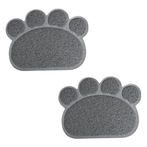 Sosoport 2St Katzenmatte pet Supplies hundenapf unterlage Haustierfuttermatte Haustiermatte für Futter und Wasser Filter für Katzenbrunnen Futterpad für Haustiere PVC-Lebensmittelmatte Grey von Sosoport