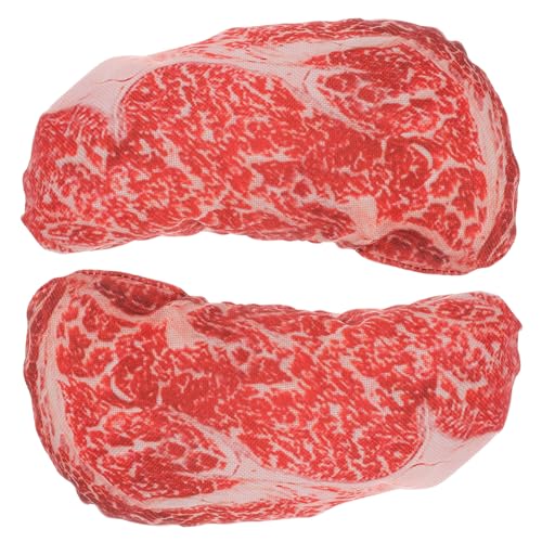 Sosoport 2stücke Hundespielzeug Steak Plüschspielzeug Mit Quietscher Langlebiges Kauspielzeug Für Hunde Für von Sosoport