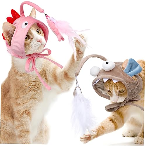 Sosoport 2stücke Katzenspielzeug Katzenangel Mit Kopf Für Drinnen Katzenecke Spielzeug Beschäftigung Möbel Schützen von Sosoport