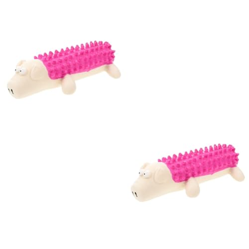 Sosoport Spielzeug Für Draußen 2St Latex Vokalisierendes Zahnpflegespielzeug Cartoon-Hundespielzeug Spielzeuge Haustierzubehör Haustier Spielzeug Hündchen Hundebedarf Emulsion Weiß von Sosoport