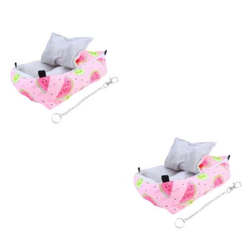 Sosoport 2St Schlafbett für Hamster haustierbett pet Bed haustierbedarf warme Hängematten Hamsternest katzenbett Hamster Winterbett Haustier warmes Bett Vier Jahreszeiten Baumwollnest Rosa von Sosoport