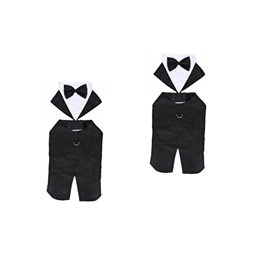 Sosoport 2St Smoking für Haustiere hundeanzug Hunde Anzug formeller Anzug für Hunde kleine Hunde-Outfits Haustierkleidung Hunde Hochzeit Haustieranzug Verwandlungs-Outfit Weiß von Sosoport