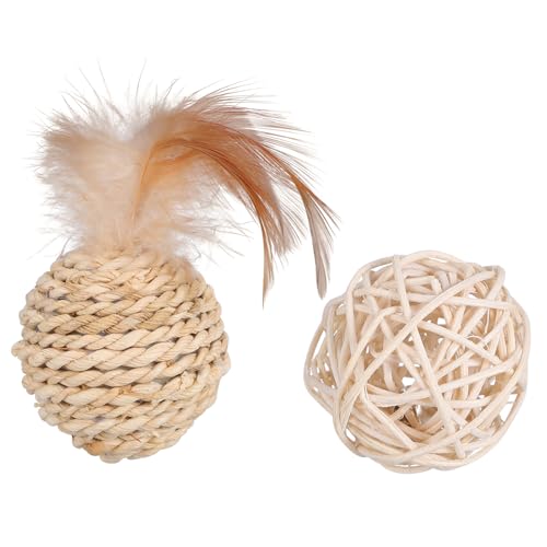 Sosoport Katzenglocke Rattanbälle 2er-Pack Interaktives Katzenspielzeug für Den Innenbereich Katzenspielzeug Aus Gewebtem Material Aktivitätsspielzeug für Haustiere Sosoport Katzenglocke Rattanbälle 2er-Pack Interaktives Katzenspielzeug für Den Innenbereich Katzenspielzeug Aus Gewebtem Material Aktivitätsspielzeug für Haustiere von Sosoport