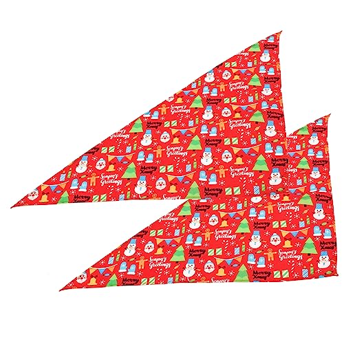 Sosoport 2St Weihnachtslätzchen Hundezubehör Plüsch Welpenhalsband Hundedecke sofortig weihnachtsschal Halstuch Weihnachten Weihnachts schal Hundelätzchen Haustier Halstuch Polyester rot von Sosoport