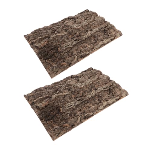 Sosoport 2pcs Reptilienrinde Kork Kleine Holzrinde Terrarium Substrat Kulisse Für Gecko Echsenschildkröte Vogelkäfigrindenzubehör von Sosoport