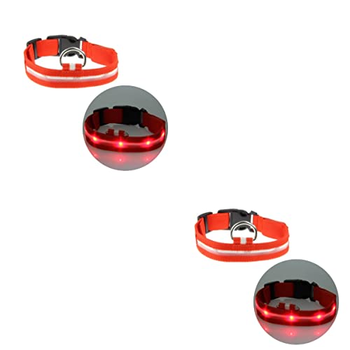 Sosoport 2st Haustierhalsbandkegel Kragen Hundehalsband Licht Aus Haustierhalsband Blinkendes Haustierhalsband Led-haustierhalsband Rot Lichtleiste Scheinen von Sosoport