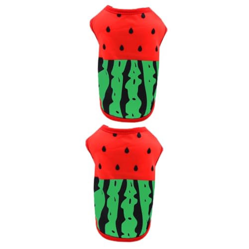 Sosoport 2-teiliges Weste-Shirt für Haustiere Atmungsaktiv und Wassermelonenmuster für Welpen und Erwachsene Größe 2XL Ideal für Fotos von Sosoport