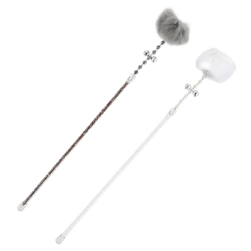 Sosoport 2st Katzen-Teaser Plüsch Teaser Für Katze Katzenminze Katze Zauberstab Katzenbedarf Katze Für Wohnungskatzen Bereicherung Für Katzen Crinkle Cat Toy Kauspielzeug Weiß Plastik von Sosoport