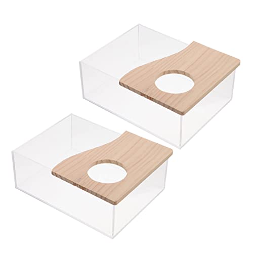 Sosoport 2stücke Transparente Chinchilla-badewannen Multifunktionale Sandbox Für Hamster Leicht Zu Reinigen Als Toiletten Und Sandbad-Container Halb Geschlossen von Sosoport