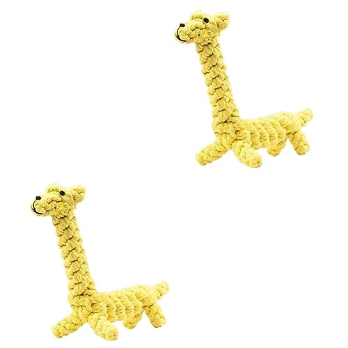 Sosoport 2stücke Hundespielzeug Aus Baumwolle Kauspielzeug Giraffenform Für Welpen Zahnreinigend Und Robust Für Kleine Bis Mittelgroße Hunde Knotenförmig Und Langlebig von Sosoport