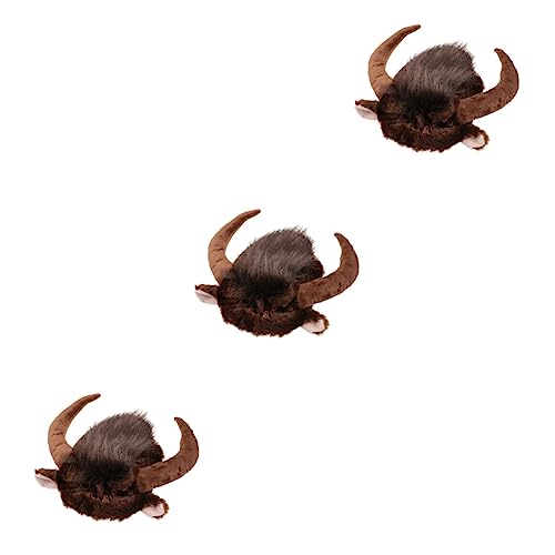 Sosoport 3 STK Haustier-Horn-Kopfbedeckung Tier kostüm tierkostüm kreative Kopfbedeckung für Haustiere Kopfbedeckung für Rinderhornhunde Kappen perücken Zubehör für Haustierstirnbänder Hut von Sosoport