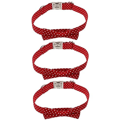 Sosoport 3 STK Haustierhalsband Hundehalsband mit Fliege Hundehalsbänder für Welpen zughalsband für große Hunde hundezubehör weihnachtsdeko weihnachtliche hundedekoration Bogenkragen von Sosoport