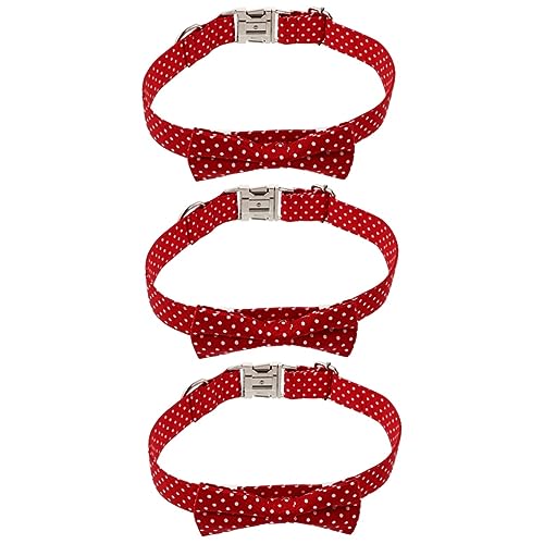 Sosoport 3 Stück Einzigartiges Hundehalsband Mit Punktmuster Und Schleife Aus Metallschnalle. Bequemes Haustierzubehör Für Die Halsdekoration Sosoport 3 Stück Einzigartiges Hundehalsband Mit Punktmuster Und Schleife Aus Metallschnalle. Bequemes Haustierzubehör Für Die Halsdekoration von Sosoport