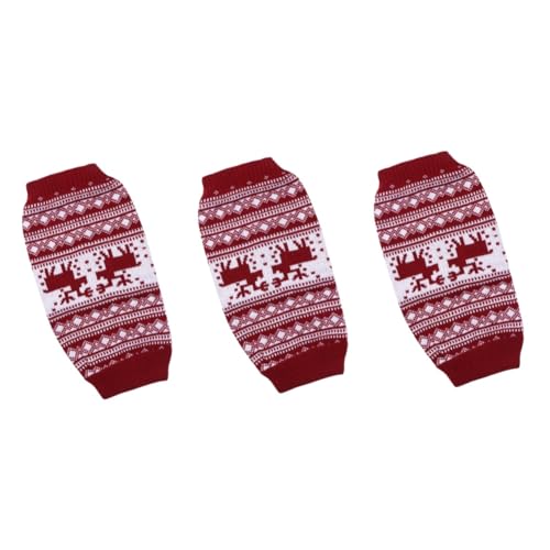 Sosoport 3 STK Warmer Pullover Mit Rollkragen Für Haustiere Süße Hundekleidung Weihnachtspullover Für Hunde Haustierkleidung Hundemäntel Für Den Winter Hundemäntel Weihnachten Rot Hündchen von Sosoport