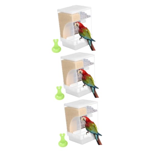 Sosoport 3 Sets Feeder Vogelkäfig Zubehör Automatische Feeder Box Mit Doppel Fächer Vogelfutter Spender von Sosoport