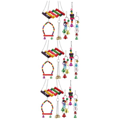 Sosoport 3 Sets Schaukel Vogel Spielzeug Vogelkäfig Spiel Stand Konstruktion Vogel Sitzstange von Sosoport