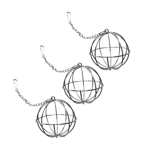 Sosoport 3 Stück Gestell Kaninchen Futterball Heu Futterball Heuball Für Kaninchen Häschen Heufütterung Heu Futterball Heuspender Ball Haustiere Futterspender Ratten Heuball Edelstahl von Sosoport