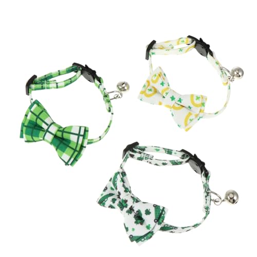 Sosoport 3stücke Teiliges Verstellbares Katzenhalsband Mit Glöckchen Und Schleife Für Patrick's Day Atmungsaktiv Und Bequem Für Ihre Katze Für Jedes Fest Sosoport 3stücke Teiliges Verstellbares Katzenhalsband Mit Glöckchen Und Schleife Für Patrick's Day Atmungsaktiv Und Bequem Für Ihre Katze Für Jedes Fest von Sosoport