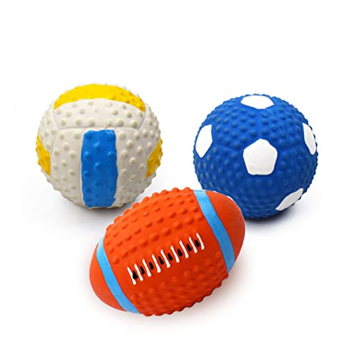 Sosoport 3stücke Teiliges Pet Sound Toy Interaktive Quietschende Latexbälle Für Hunde Kauspielzeug Zur Zahnpflege Und Beschäftigung Volleyball Fußball Rugby Sosoport 3stücke Teiliges Pet Sound Toy Interaktive Quietschende Latexbälle Für Hunde Kauspielzeug Zur Zahnpflege Und Beschäftigung Volleyball Fußball Rugby von Sosoport