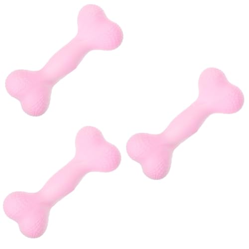 Sosoport 3stücke Aggressives Kauspielzeug Für Große Hunde Robustes Lebensmittelechtes Mit Quietscher Für Zahnpflege Und Spielspaß Pinkes Macaron-Design Für Intensives Kauen von Sosoport