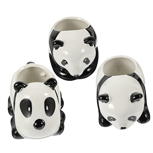Sosoport 3 Stück Tier Panda Topf Tiere Sukkulenten Pflanzgefäße Das Tier Lustige Pflanztöpfe Bonsai Pflanzgefäß Sukkulenten Pflanzgefäße Bonsai Pflanzgefäß Panda Form Topf von Sosoport
