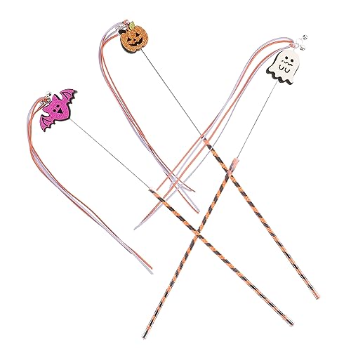 Sosoport 3stücke Katzenspielzeug Mit Glocken Stab Für Katzen Interaktives Spielzeug Für Kätzchen Katzenangel Zum Tease Hergestellt Aus Hochwertigen Materialien Leicht Und Tragbar Für von Sosoport