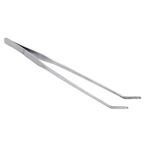 Sosoport 38cm Edelstahl Aquarium Sauber Pinzette Gebogene Tipps Für Wasserpflanzen Pflege von Sosoport
