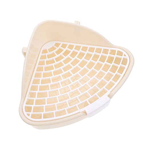 Sosoport Zubehör 3Er-Box Kaninchentoilette Hamster klo hasentoilette Meerschweinchen-Ecktoilette mit Gitter kaninchenklo Haustier Tablett Heu Container Spielzeug Plastik Weiß Toilette von Sosoport