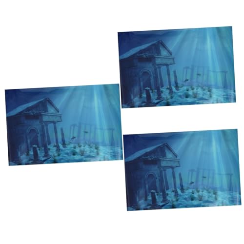 Sosoport 3St Aquarium Hintergrundpapier 3D Aquarium Kulisse Bild Wandaufkleber wandsticker schmücken Wandgemälde Aquarium-Hintergrundaufkleber wandtattoo dekor Digital Poster Fisch Papier von Sosoport