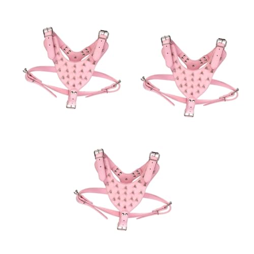 Sosoport 3St Geschirr Brustband Straps Tiefschutz Gurt Brustumfang Kabelbaum Rosa von Sosoport
