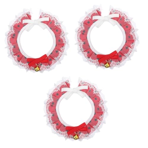Sosoport 3 Stücke Bogen Kragen Katze Bogen Schal Lätzchen Haustier Mode Krawatte Weihnachten Party Zubehör von Sosoport