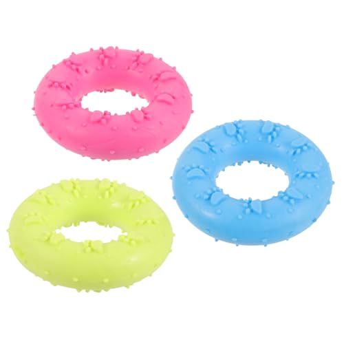 Sosoport 3stücke Donut Hundekauspielzeug Bunte Trainingsringe Für Hunde Interaktives Spielzeug Für Langlebig Und Für Parks Und Strände von Sosoport