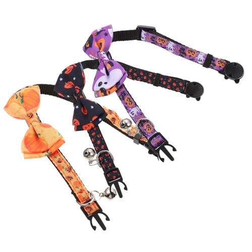 Sosoport 3-teiliges Halloween-katzenhalsband Haustier-Halloween-kostüm Katzenglocken-Dekoration Verstellbare Haustier-Halskette Für Katzen Und Hunde Sosoport 3-teiliges Halloween-katzenhalsband Haustier-Halloween-kostüm Katzenglocken-Dekoration Verstellbare Haustier-Halskette Für Katzen Und Hunde von Sosoport
