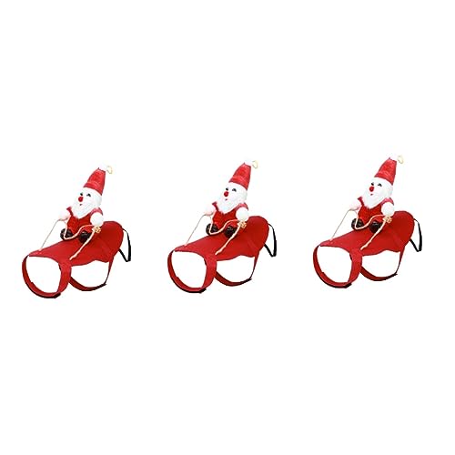 Sosoport 3St Haustierkleidung Haustier-Partykostüm Kleider für den Winter Weihnachts hundekostüm Weihnachten hundekostüm Weihnachtsmann-Kostüm Hundekleidung Partykleidung für Haustiere rot von Sosoport