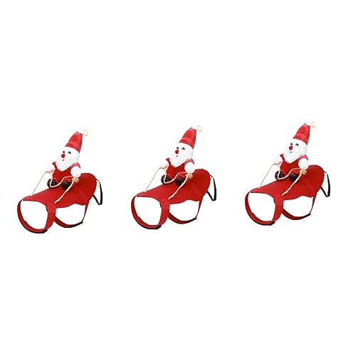Sosoport 3St Haustierkleidung Haustier-Partykostü Kleider für den Winter Weihnachts hundekostü Weihnachten hundekostü Weihnachtsmann-Kostü Hundekleidung Partykleidung für Haustiere rot von Sosoport
