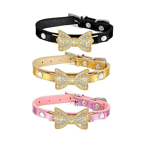 Sosoport 3stücke Pu Wasserstein Bowknot Haustierhalsband Für Hunde Und Katzen Verstellbar Modisches Design Mischfarben s Für Fotos Und Besondere Anlässe Sosoport 3stücke Pu Wasserstein Bowknot Haustierhalsband Für Hunde Und Katzen Verstellbar Modisches Design Mischfarben s Für Fotos Und Besondere Anlässe von Sosoport