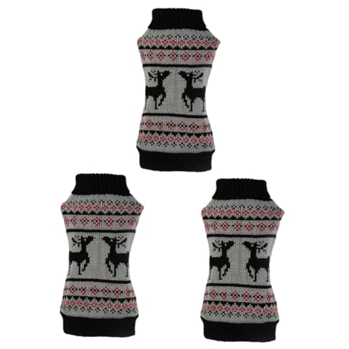 Sosoport 3St Hundekleidung Weihnachtssweatshirts für Hunde Weihnachtshundeanzug Rentier-Hundekostüm Kleider Pullover Party-Hundetuch Partykleidung für Haustiere der Hund Weihnachtshirsch von Sosoport