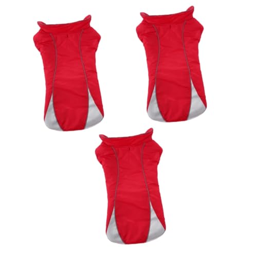 Sosoport 3St Party-Hundetuch Hundejacke für kaltes Wetter Welpenmantel Winter Hund Daunenmantel pet Supplies haustierbedarf Regenjacke Haustiermantel Hundekleidung reflektierend Poncho rot von Sosoport