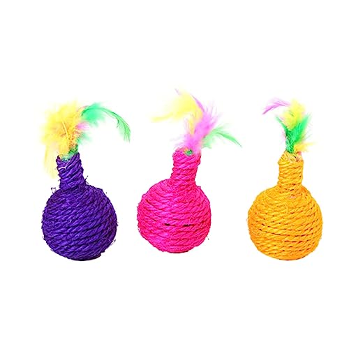 Sosoport Cats Playmate - 3 Bunte Sisalbälle - Teaser-Spielzeug Für Katzen Zum Kauen Und Kratzen Sosoport Cats Playmate - 3 Bunte Sisalbälle - Teaser-Spielzeug Für Katzen Zum Kauen Und Kratzen von Sosoport