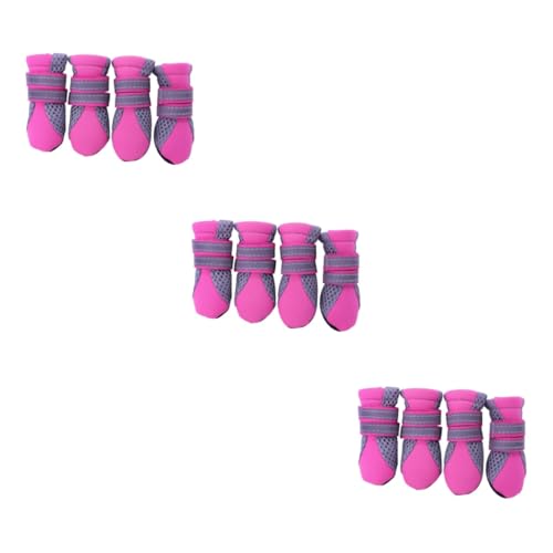 Sosoport 3stücke Atmungsaktive Hundeschuhe Für Kleine Hunde rutschfeste Boots Aus Mesh s Rosarot Idealer Pfotenschutz Für Outdoor-aktivitäten Und Mit Ihrem Haustier von Sosoport