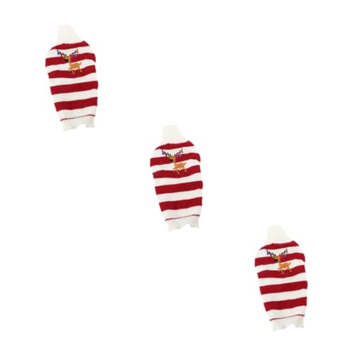 Sosoport 3St Welpenkleidung Weihnachts Party Weihnachten Party Pullover für Katzen kleine hundekleidung Kleider großer Hundepullover Weihnachtskleidung für Haustiere ädchen Weihnachtstuch von Sosoport