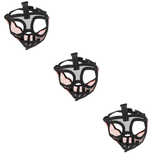 Sosoport 3St atmungsaktiver Maulkorb Hundebesitzer hundegurt Anti-Bell-Maske atmungsaktive Maske Haustier für Hunde Anti-Bell-Schnauze kurzer Mund Gesichtsmaske Hundemaul PVC von Sosoport