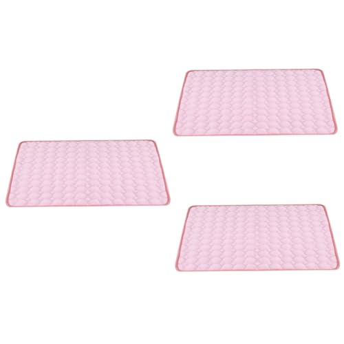 Sosoport 3St sommerküsschen Summer's kiss Haustierkühlpad tierbett Haustierkühlmatte haustierfeldbett katzenkissen pet Bed Zwinger Hundeunterlage Katze schlafmatte Haustiermatte Rosa von Sosoport