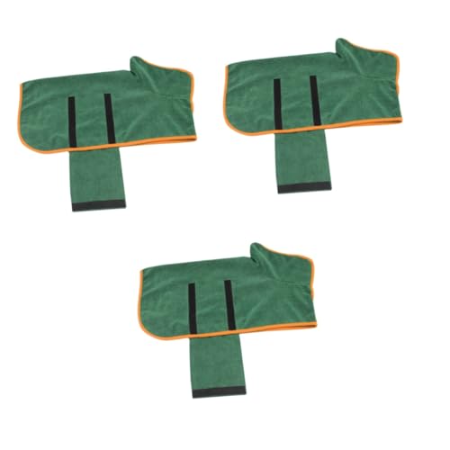 Sosoport 3 Stücke Hund Bademantel Haustier Bad Handtuch Haube Polyester Material Warme Bade Für Katzen Welpen von Sosoport