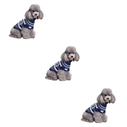 Sosoport 3st Festliches Kostü Für Haustiere Welpen-Outfits Weihnachtswelpenkleidung Haustier-Weihnachtspullover Kleine Hunde-Outfits Hundepullover Für Kleine Hunde Hundekleidung Winter von Sosoport