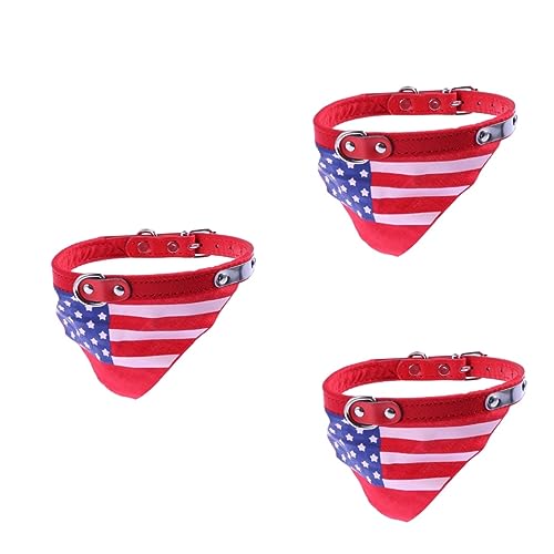 Sosoport 3St Bandana für Hund für den Unabhängigkeitstag patriotisches 4. Juli Hundehalsband Dog Bandana Halstuch für Hunde dreiecktuch Schal Halsband für Hunde Hundelätzchen Pu von Sosoport