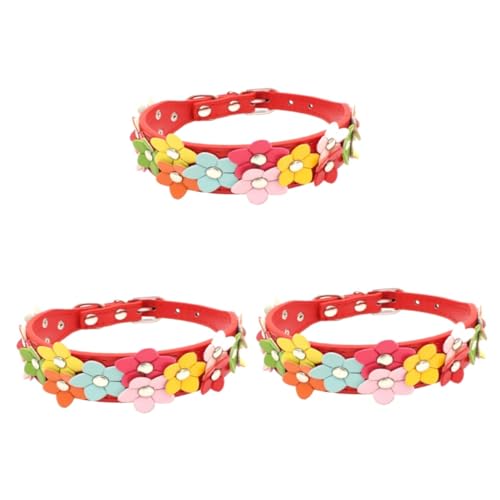 Sosoport 3stücke Pu Pet Collar Mit Verstellbarkeit Und Blumen- s Rot Sicherer Hundehalsband Für Haustiere Für Kleine Hunde Und Katzen Sosoport 3stücke Pu Pet Collar Mit Verstellbarkeit Und Blumen- s Rot Sicherer Hundehalsband Für Haustiere Für Kleine Hunde Und Katzen von Sosoport