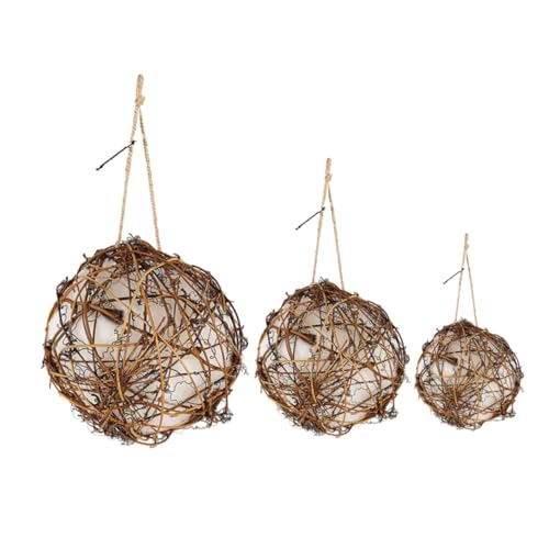 Sosoport 3stücke Teiliges Vogel-nistmaterial-Kugel Für Wildvögel Handgefertigte Nistmaterialien Für Garten Und Balkon Wetterfest Für Hummeln Und Kleine Vögel Kreative Geschenkidee von Sosoport