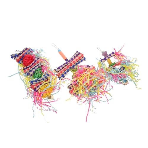 Sosoport 3stücke Teiliges Papageienspielzeugset Kauspielzeug Für Vögel Hängende Käfigspielzeuge Zahnpflege Und Beschäftigung Lustiges Und Farbenfrohes Design Für Papageien Und von Sosoport