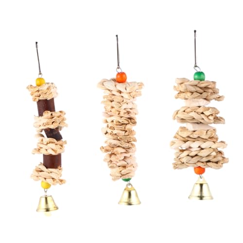 Sosoport 3stücke Teiliges Papageien-Spielzeug Gras Und Cuttlebone Kaubedarf Für Vögel Zahnpflege Und Spielzeug Für Wellensittiche Und Nymphensittiche von Sosoport